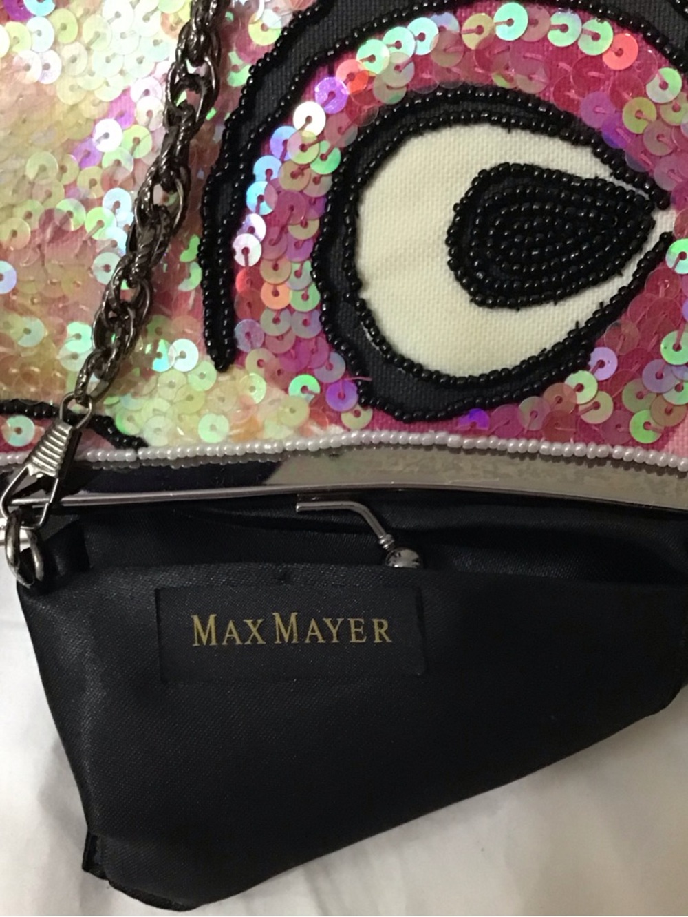 VINTAGE Max Mayer Sequin Beaded Chain Strap Shoulder Bag - Picture 6 of 8